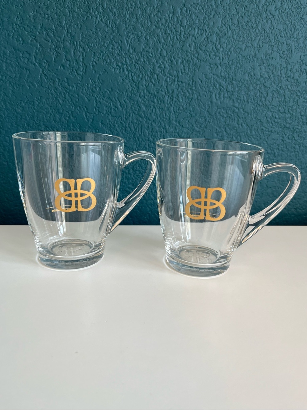 Baileys Original Clear Glass Coffee Hot Chocolate Christmas Mug Cup Set of 2